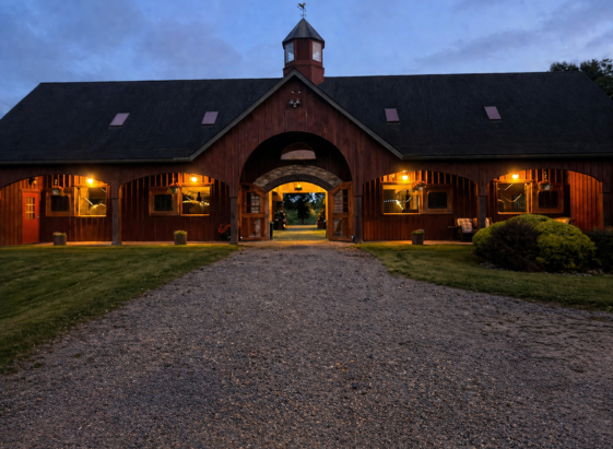 Barn in the evening at Rebecca Cowden Dressag in Flemington NJ Barn in the evening at Rebecca Cowden Dressag in Flemington NJ