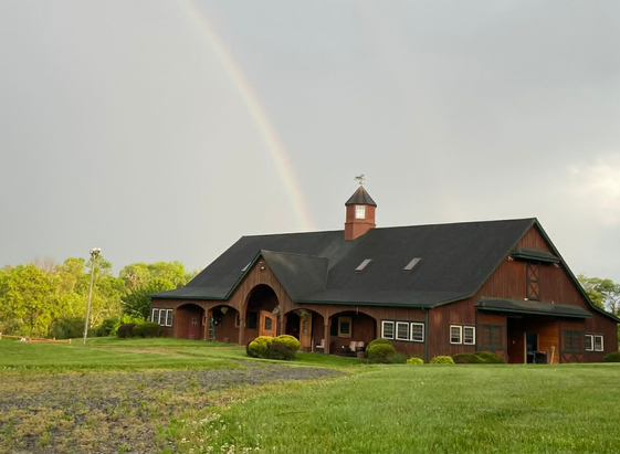 Barn with rainbow at Rebecca Cowden Dressag in Flemington NJ Barn with rainbow at Rebecca Cowden Dressag in Flemington NJ