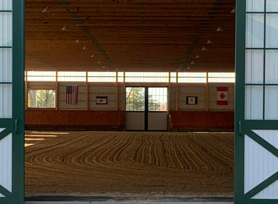 Side entrance of Indoor arena at Rebecca Cowden Dressage Flemington NJ Side entrance of Indoor arena at Rebecca Cowden Dressage Flemington NJ